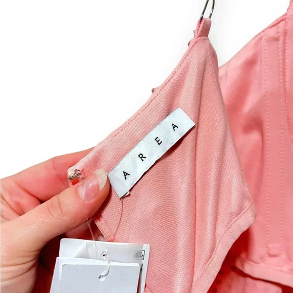 ASO Megan Fox NWT AREA Rose Pink Crystal Embellished Maxi Slit Party Gown XL - Picture 13 of 16